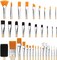 Paint Brush Set,35Pcs Paint Brushes Value Pack, Includes 33 Different Types of Brushes,1 Paint Brush,1 Sponge,Easy to Clean for Washable Paint Acrylic